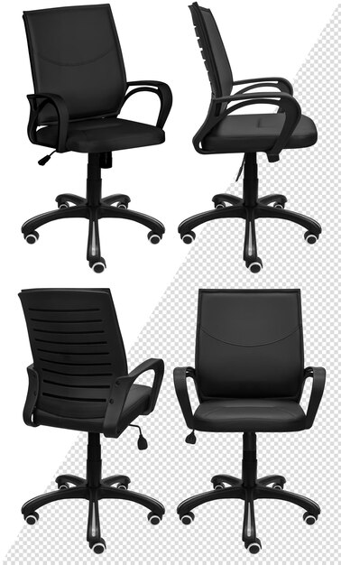 PSD office computer chair. isolated from the background. view from different sides