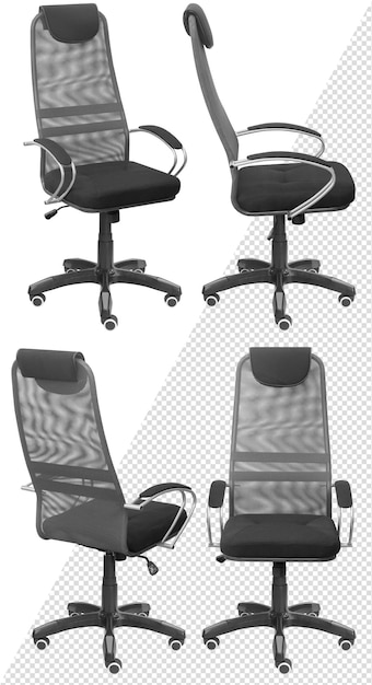 PSD office computer chair. isolated from the background. view from different sides