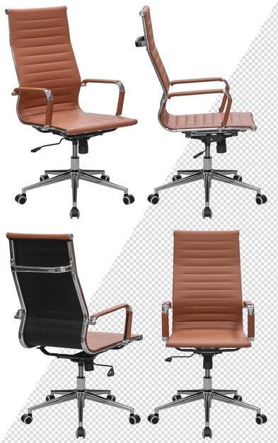 PSD office computer chair isolated from the background view from different sides