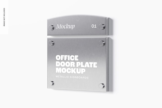 PSD office door plate mockup, right view