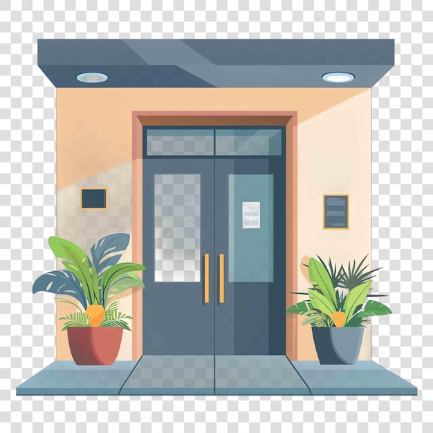 PSD office entrances transparent background vector element