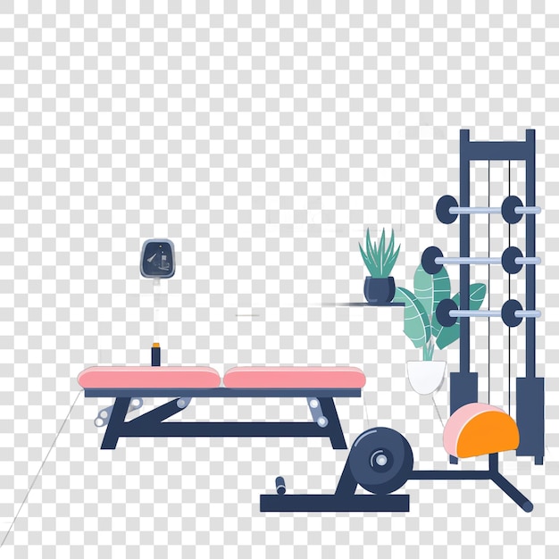 PSD office gym realistic photo isolated on transparent background