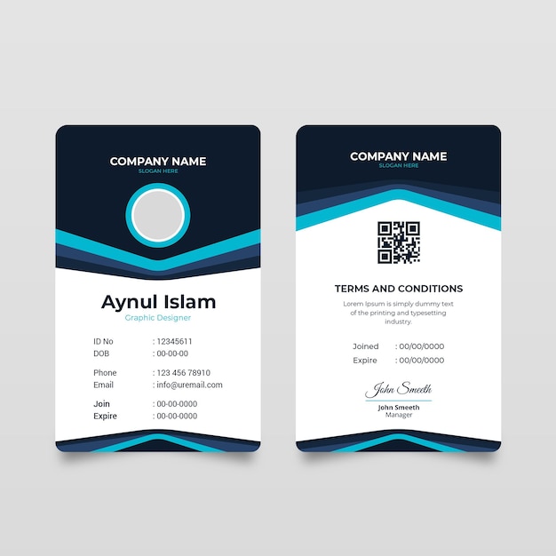 office id card template company design with creative shape