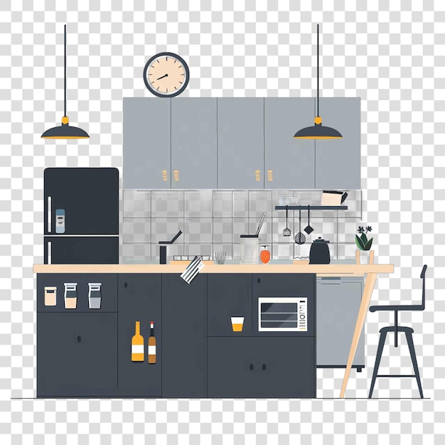 Office kitchens transparent background vector element