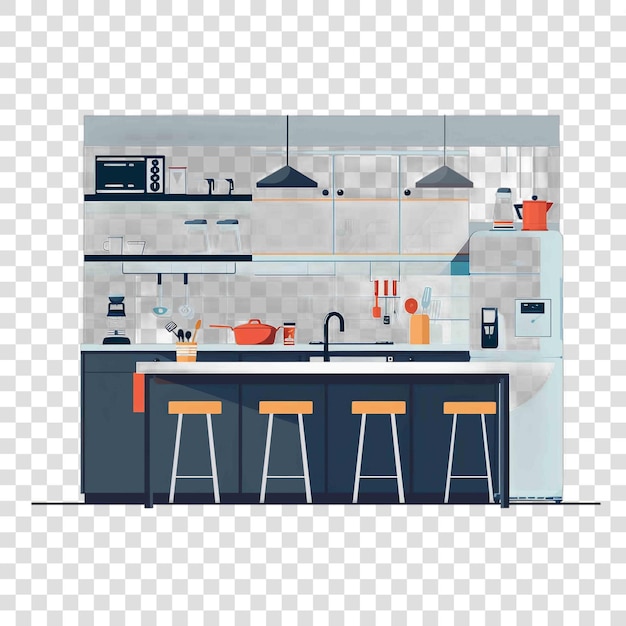 Office kitchens transparent background vector element