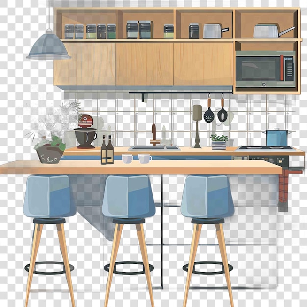 Office kitchens transparent background vector element