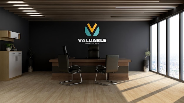 office manager room for company logo mockup