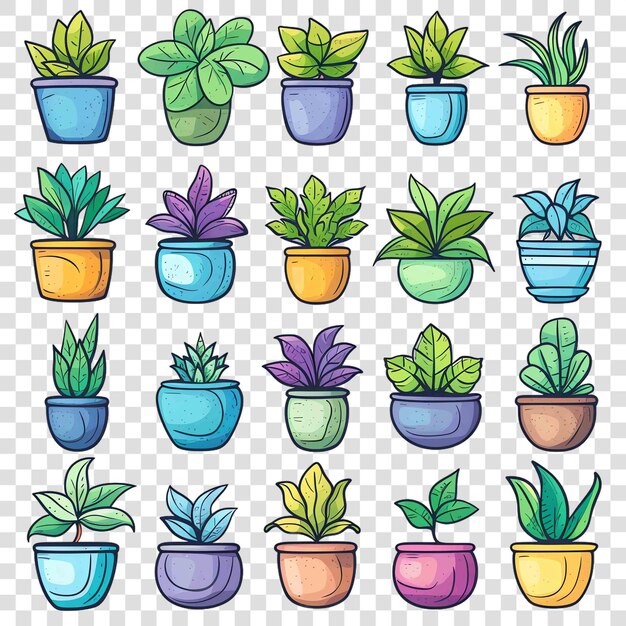 PSD office plants transparent background watercolor clipart