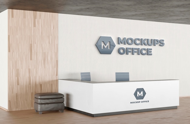 Office reception mockup design