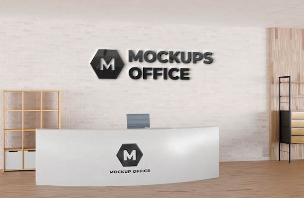 Office reception mockup design