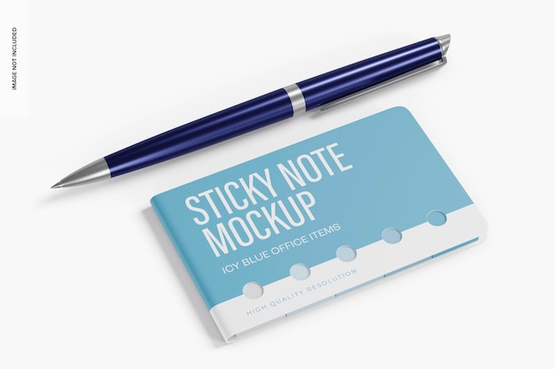 Office Sticky Notes Mockup, Perspective