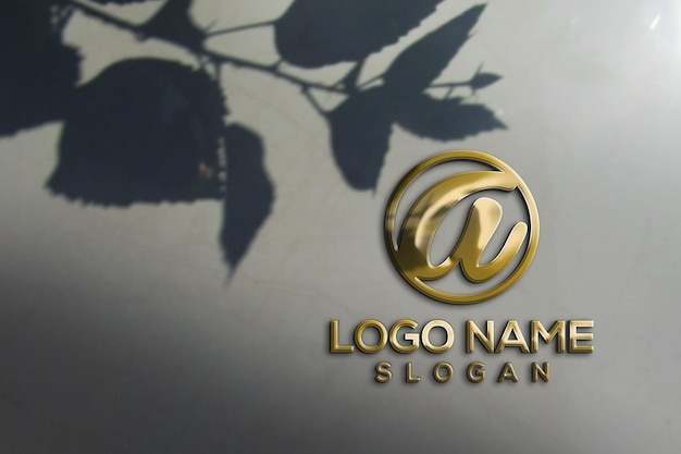 office wall 3d mockup logo