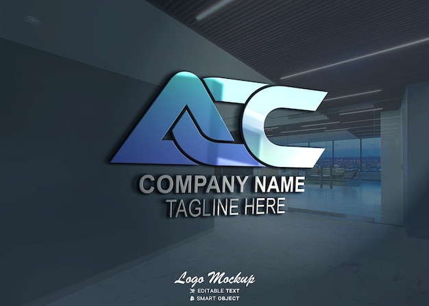 office wall logo mockup