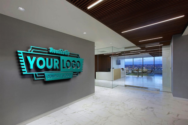 office wall logo mockup