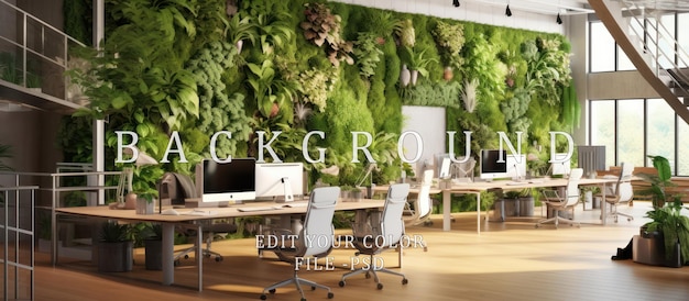 PSD office with a natural green concept