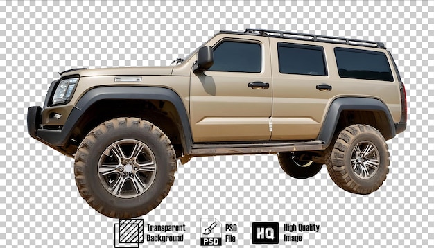 PSD offroad suv isolated on transparent background