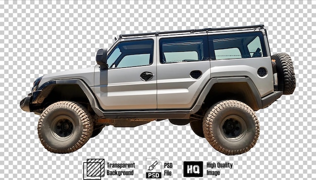 PSD offroad vehicle isolated on transparent background