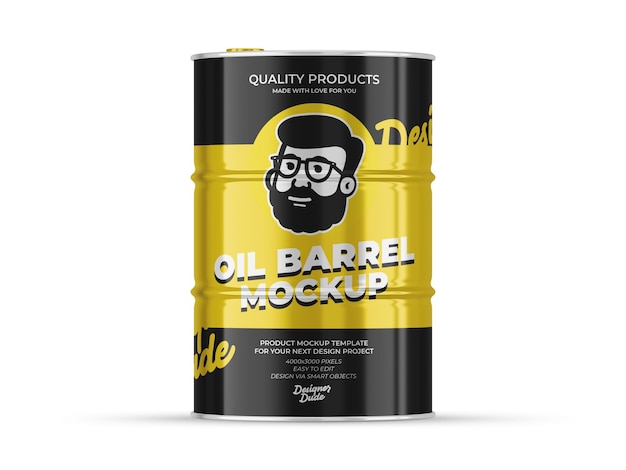 Oil Barrel Mockup Template