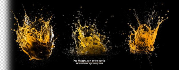 Oil Gold water splash