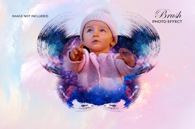 Oil painting colorful photo effect template