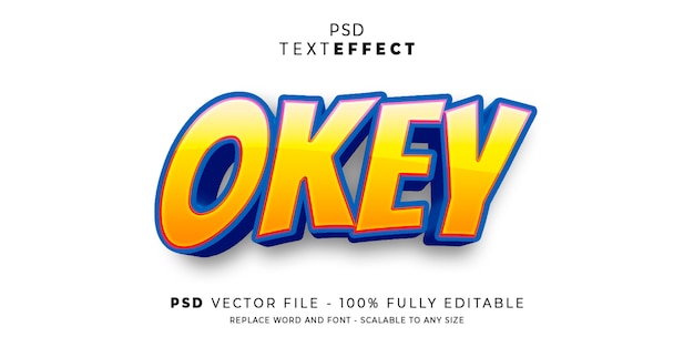 Okey text and font effect style editable template