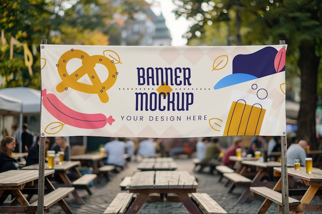 PSD oktoberfest celebration banner mockup