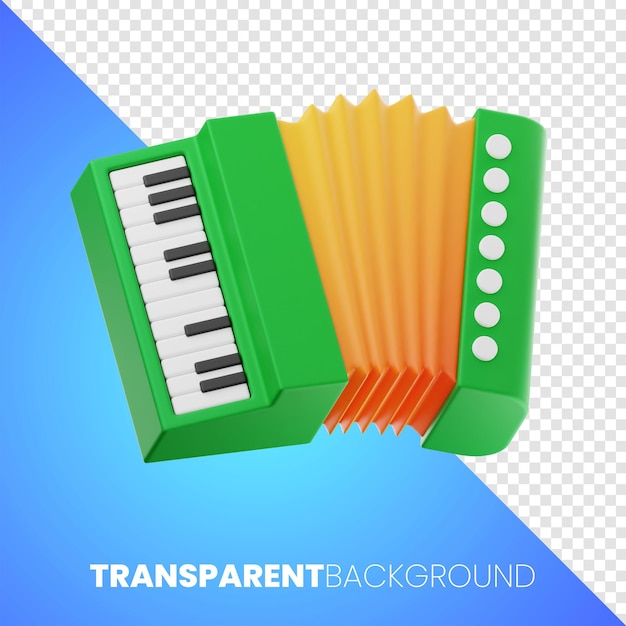 oktoberfest germany festival accordion icon 3d rendering high resolution PNG