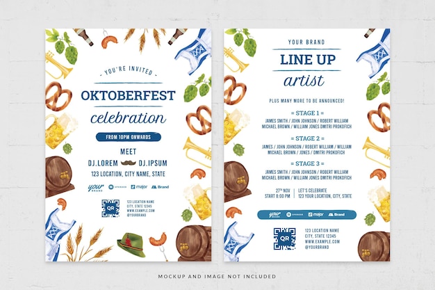 Oktoberfest Party Event Beer Festival Flyer Template in PSD