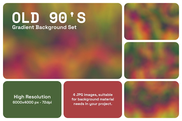 PSD old 90s gradient background set