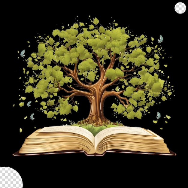 old books and tree png