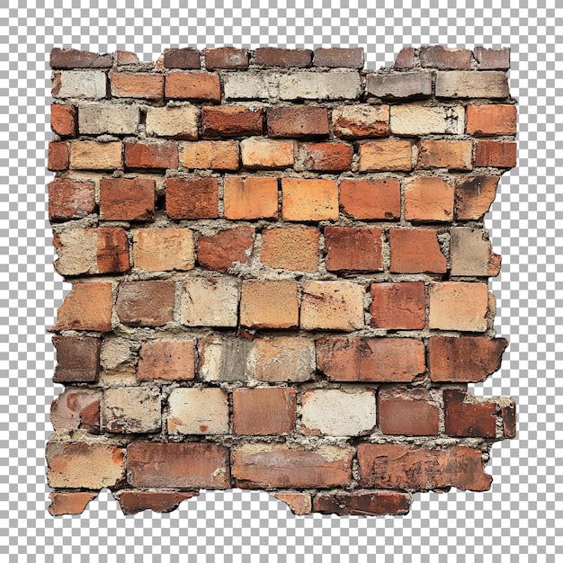 PSD old brick wall on transparent background ai generated