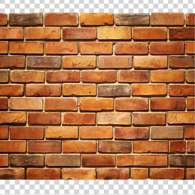 PSD old brown brick wall isolated on transparent background