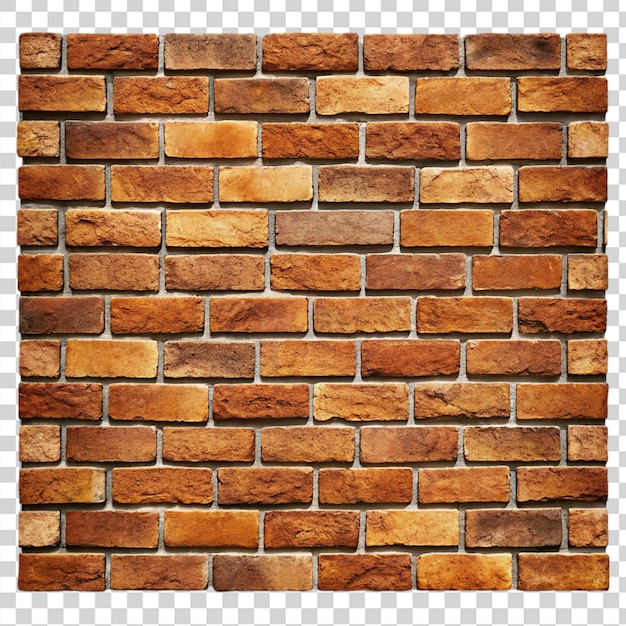 PSD old brown brick wall isolated on transparent background