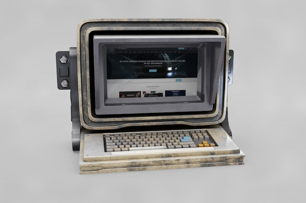 Old computer mockup