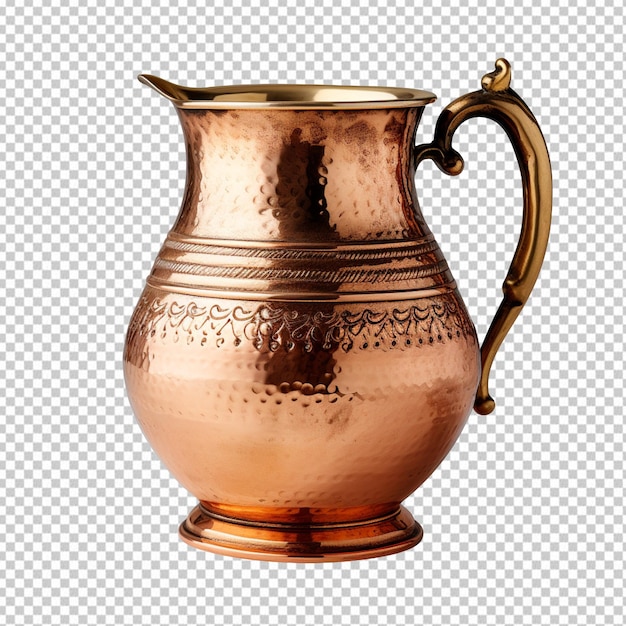 An old copper jug isolated on transparent background