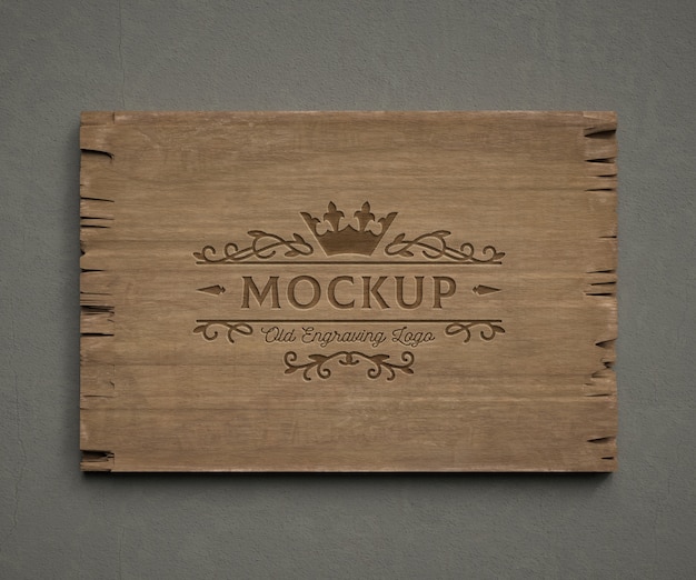 Old engraving  logo mockup