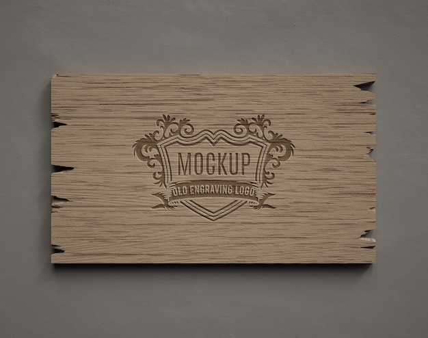 Old engraving  logo mockup