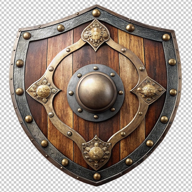 old fantasy shield on transparent background