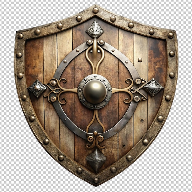 PSD old fantasy shield on transparent background