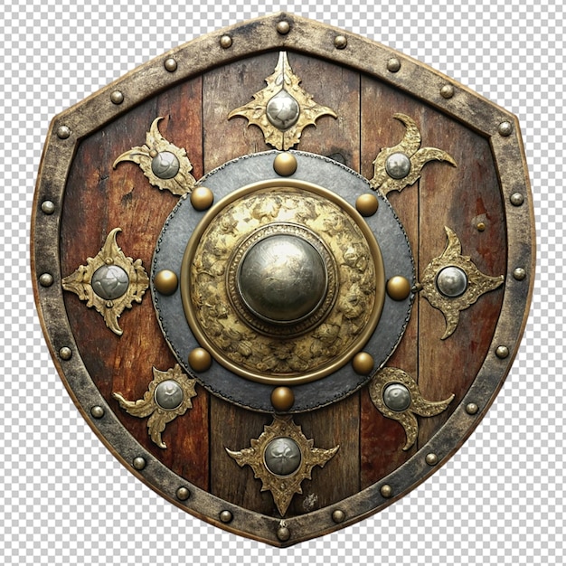 old fantasy shield on transparent background