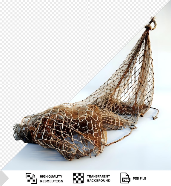 PSD old fishing net high quality render transparent background