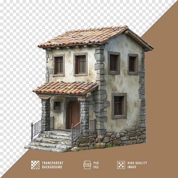 PSD old house without background hd quality