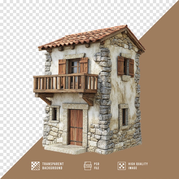 PSD old house without background hd quality