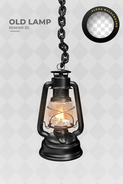 old lamp realistic 3d render