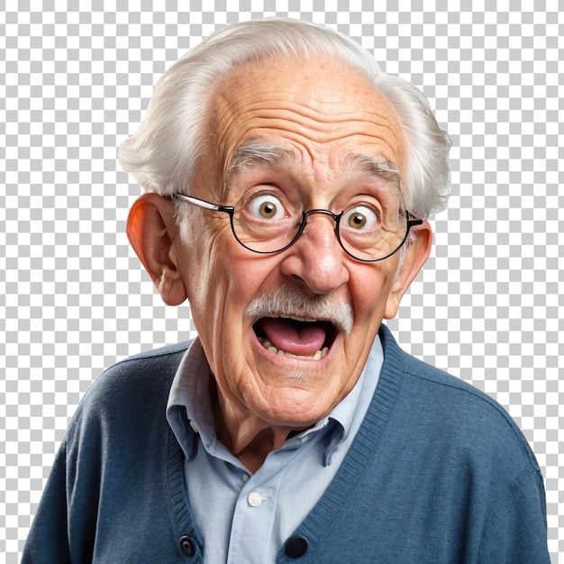 an old man with a funny face and glasses