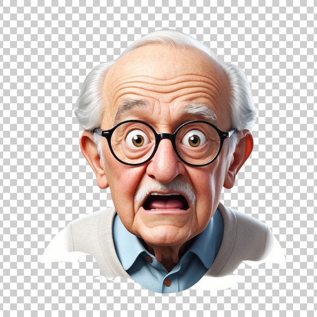 an old man with glasses and a picture of an old man with a funny face