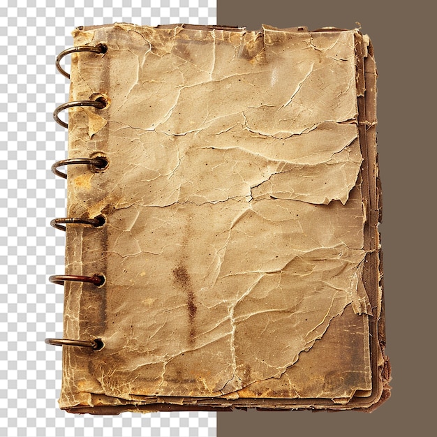 Old notepad isolated on transparent background