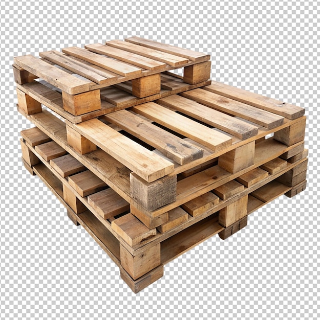 PSD old pallets on transparent background