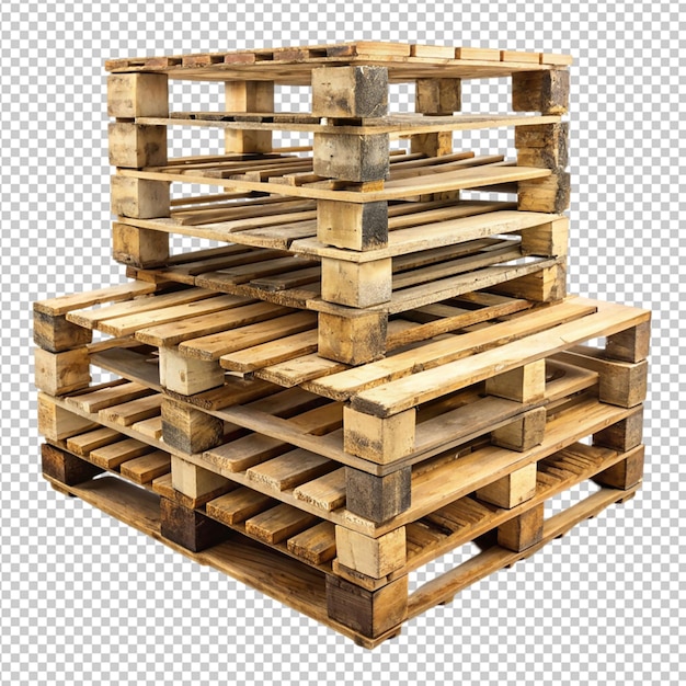 PSD old pallets on transparent background