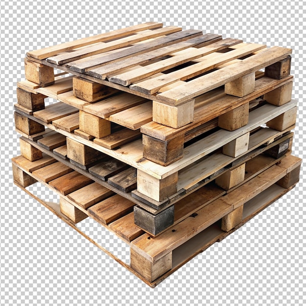 PSD old pallets on transparent background